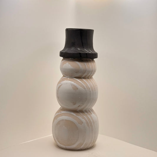 Locally Made Stained Wooden Snowman