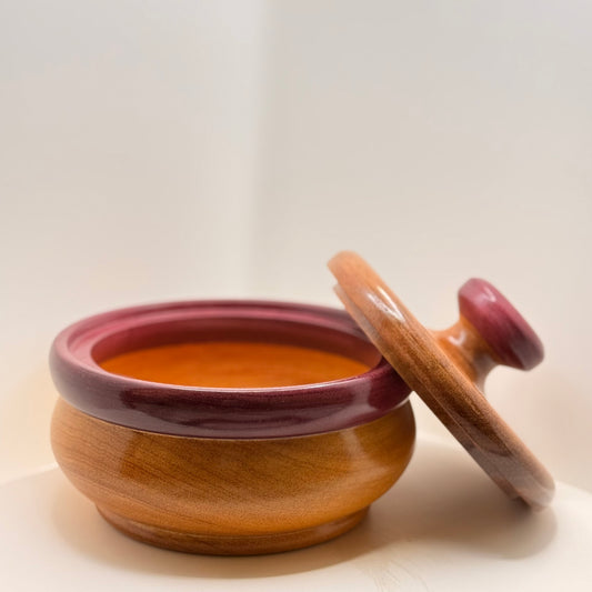 Locally Made Araracanga Purpleheart Bowl+Lid