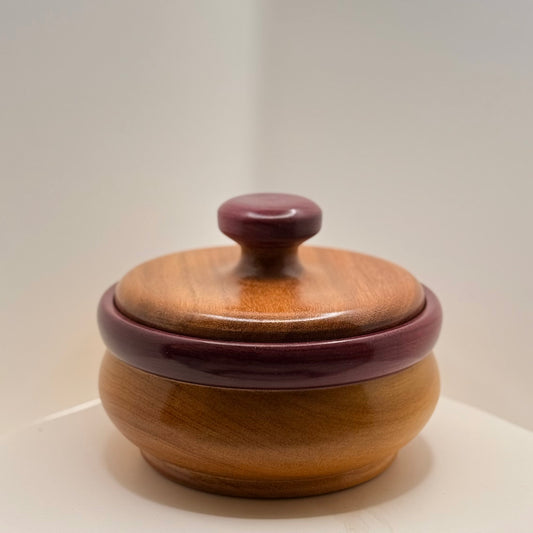 Locally Made Araracanga Purpleheart Bowl+Lid