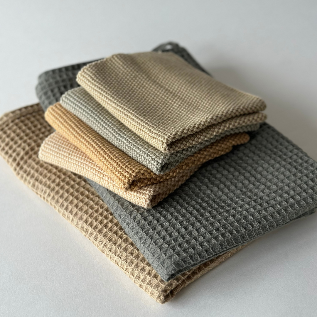 Dishcloths - Knitted - Solid - Golden Straw