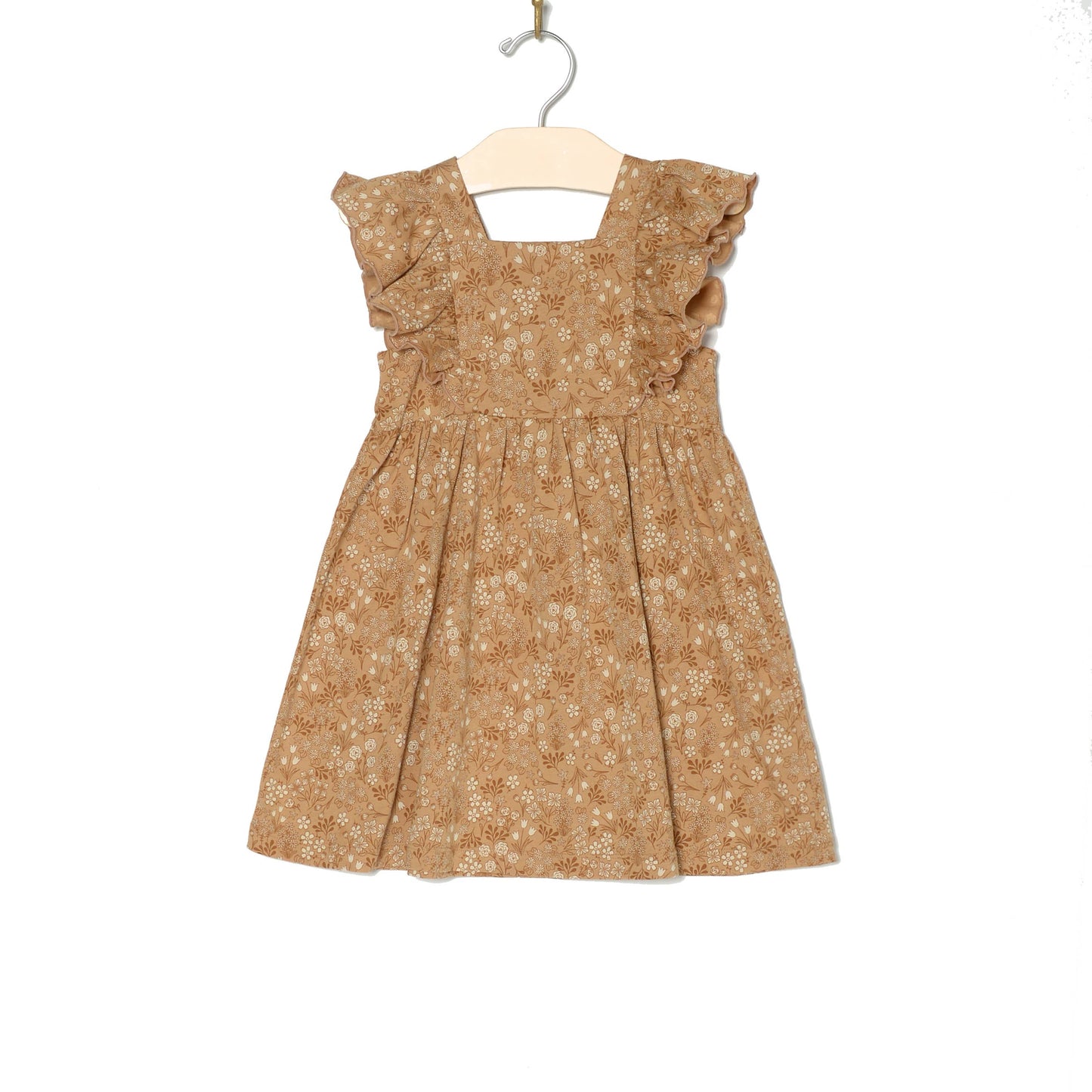 Girl Spring & Summer Flutter Tank Dress- Golden Garden