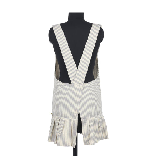 Manor Stripe Pinafore Apron - Navy