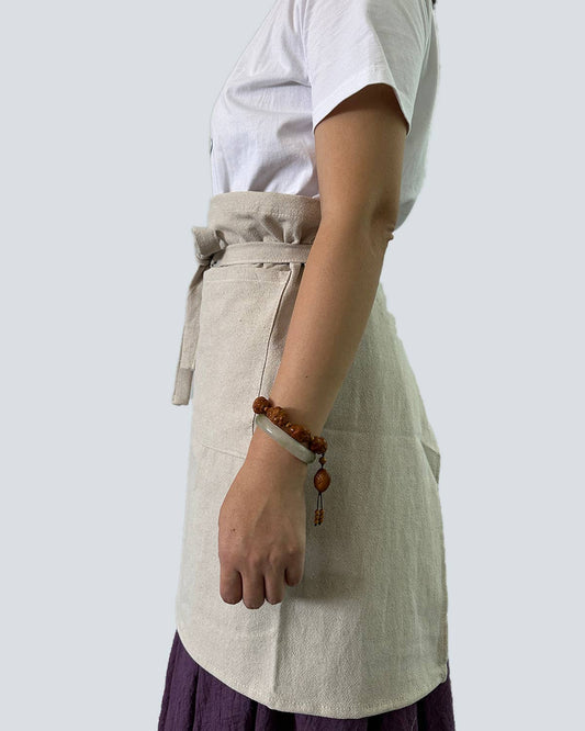 Linen Half Apron with Pockets