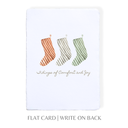 Box Set Christmas Stockings | Winter Holiday Greeting Card