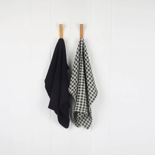 Waffle Tea Towel Set/2 - Black
