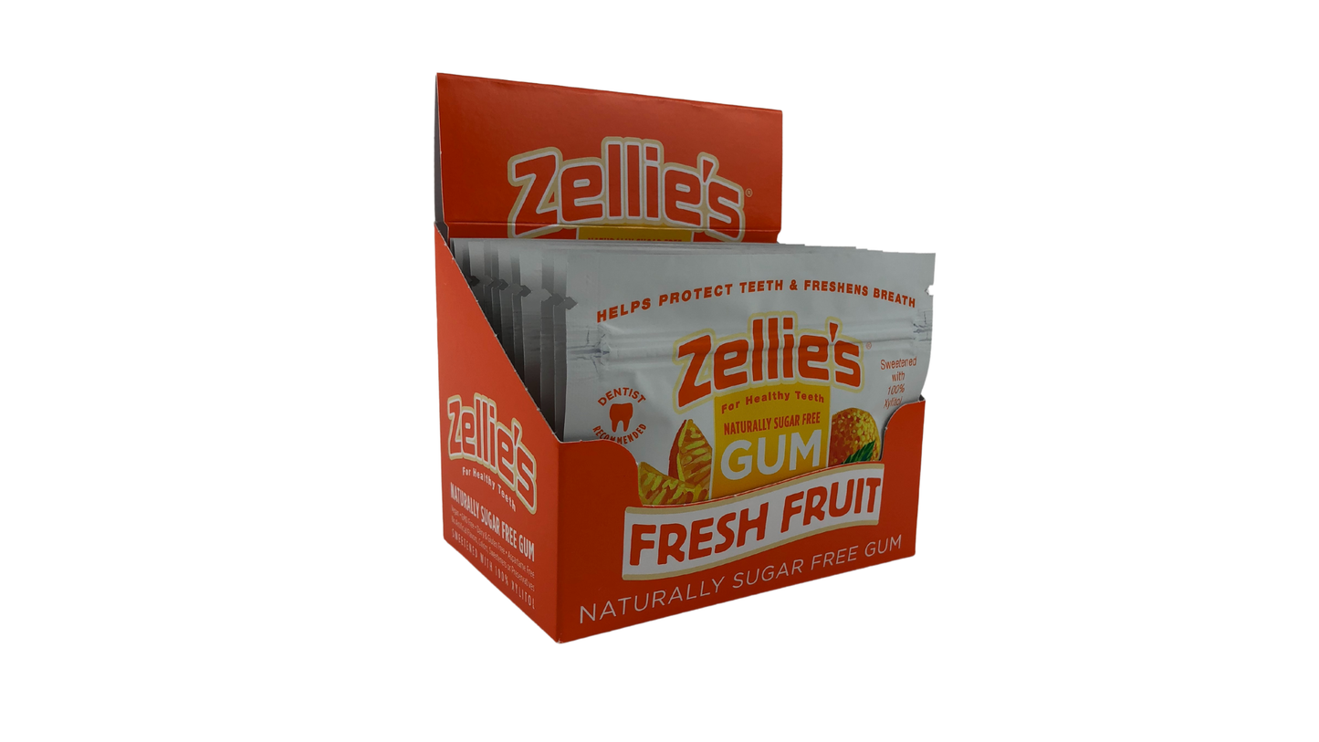 Zellie's Xylitol Dental Gum - Fresh Fruit 18ct Pouch