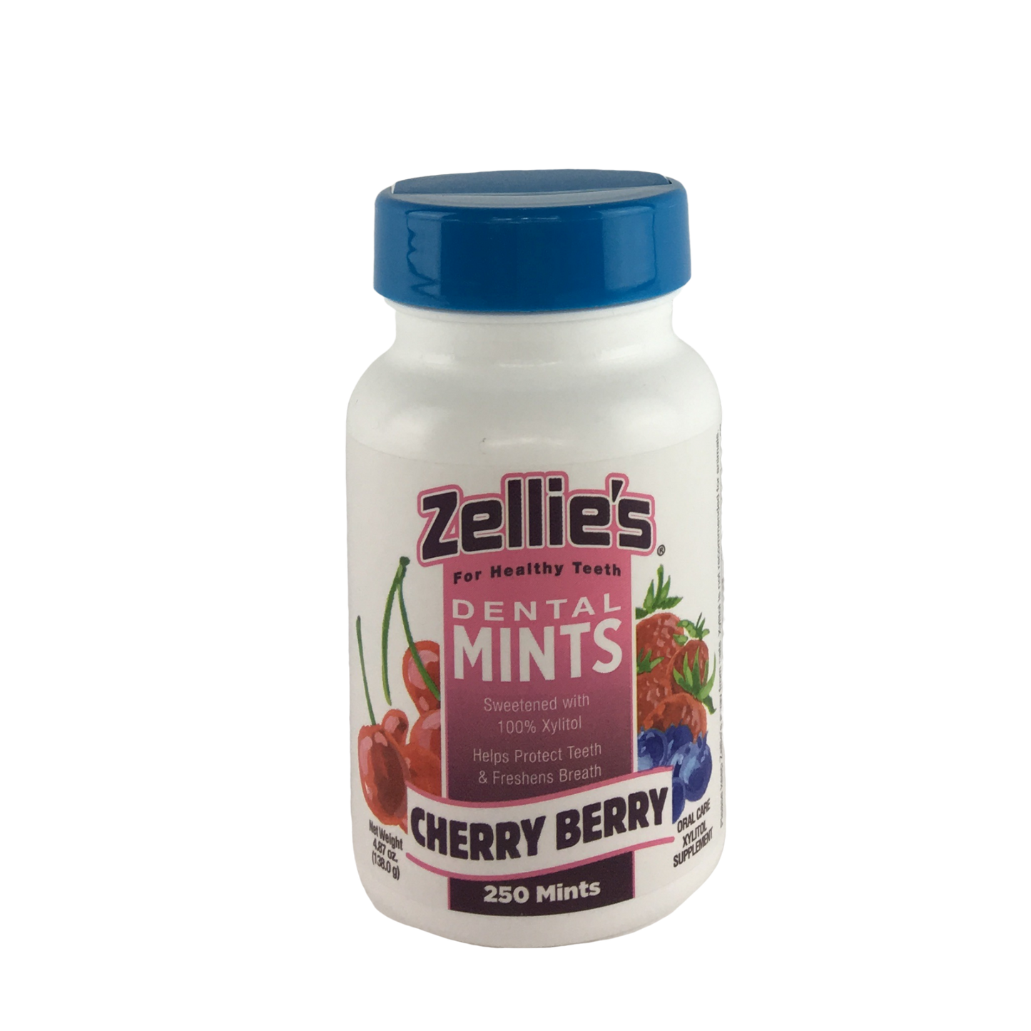 Zellie's Xylitol Dental Mints - Cherry Berry 250ct Jar