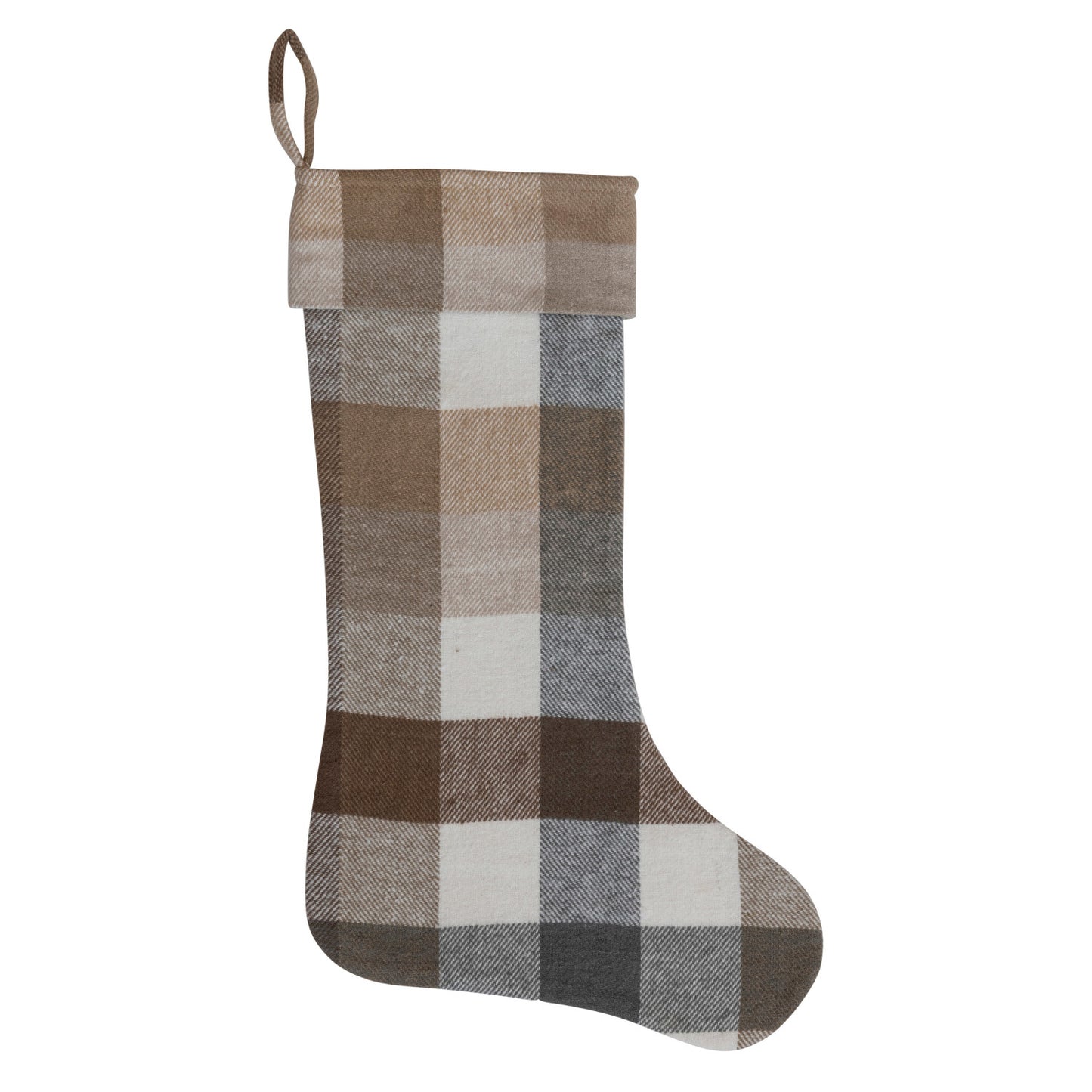 20"H Brushed Cotton Flannel Stocking, Multi Color Plaid