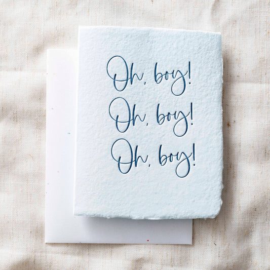 Oh Boy | New Mom, Infant Baby Shower Greeting Card