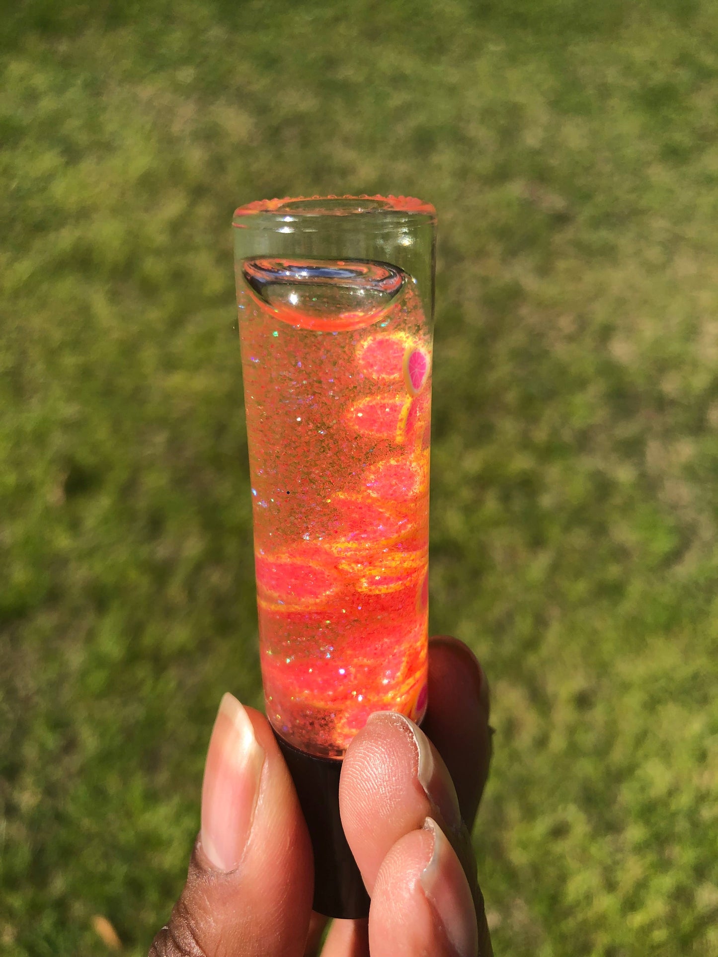Juicy Fruit Lip Oil: Red Glitter / Strawberry Juicy Fruit