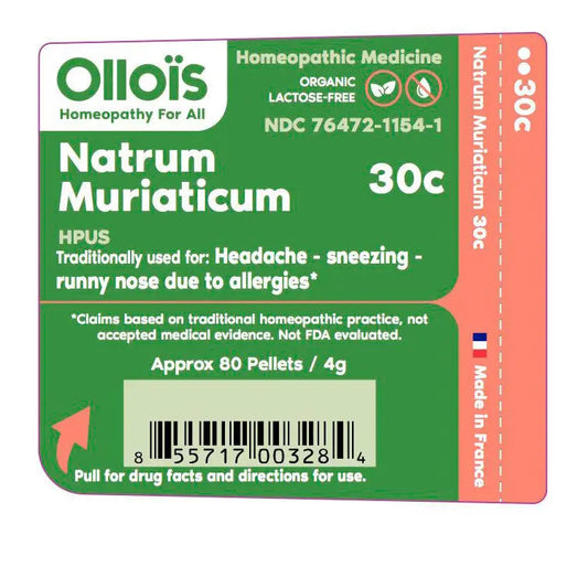 Olloïs Natrum Muriaticum 30C Vegan Organic Kosher, 80 Pellet