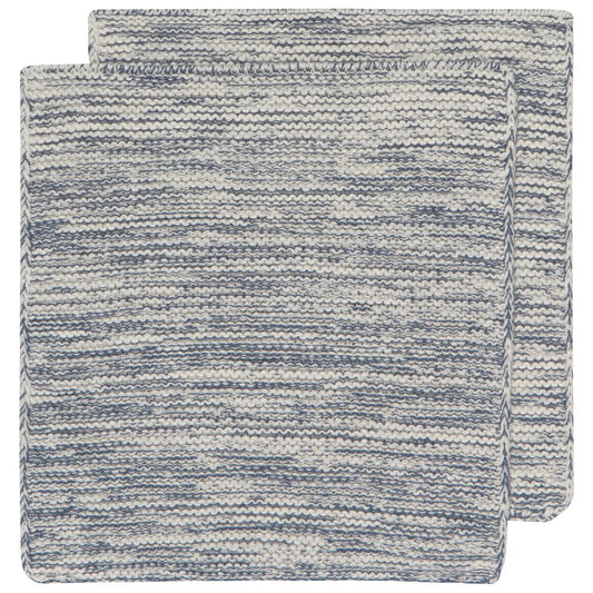 Midnight Blue Knit Dishcloths Set of 2