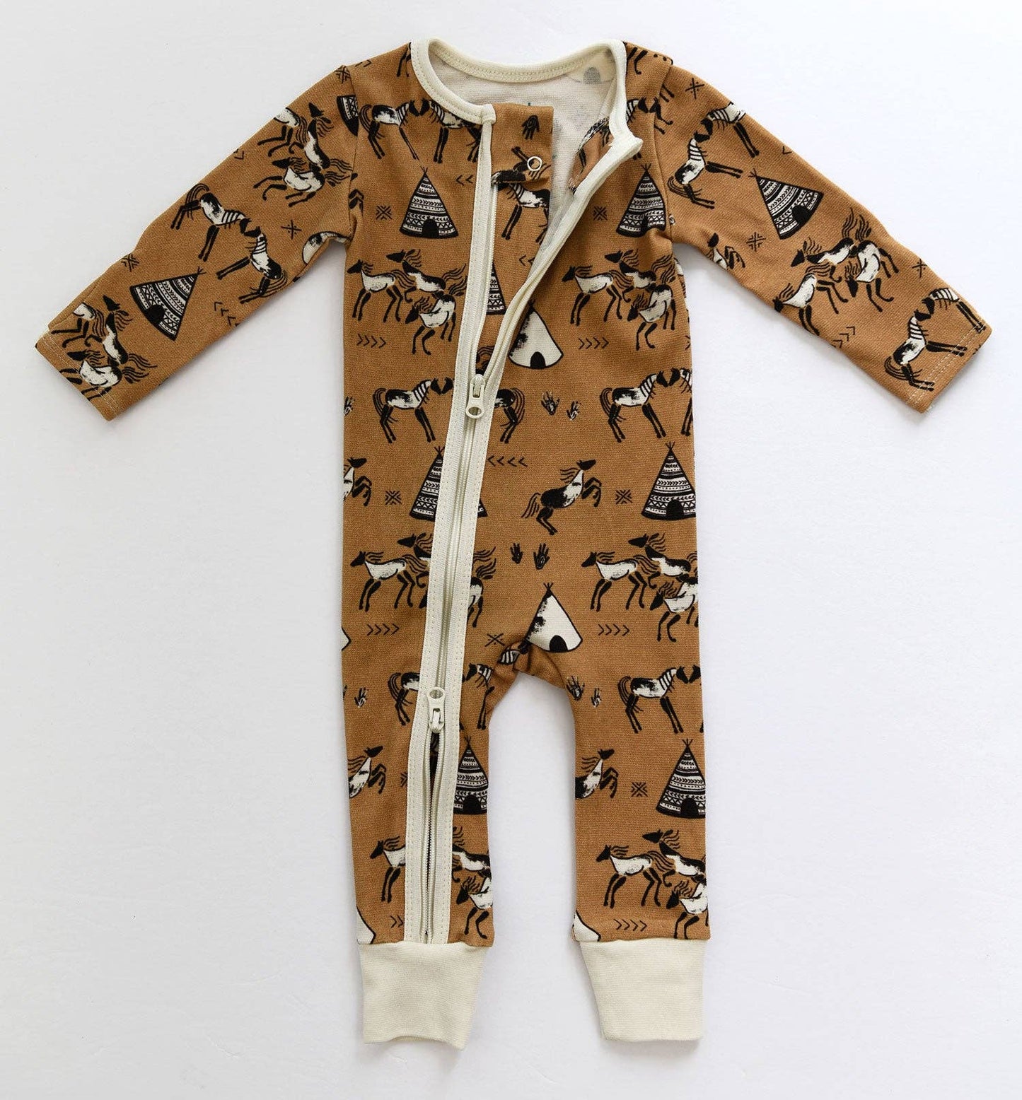 Organic Cotton Baby Pajamas 2-Way Zipper Sleeper, Sparrow