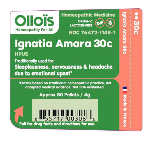 Olloïs Ignatia Amara 30C Vegan Organic Kosher, 80 Pellets