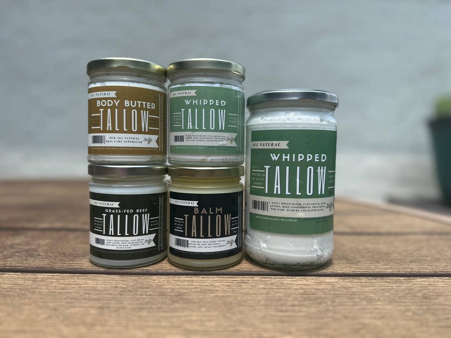 16oz All Natural Tallow Balm, Eucalyptus Spearmint Grass Fed