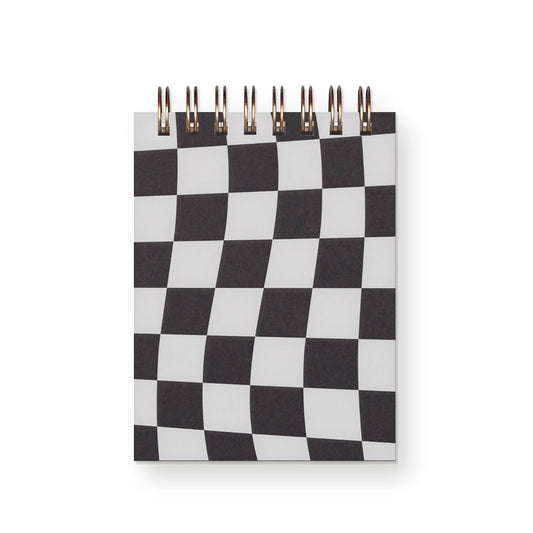 Checkerboard Mini Jotter Notebook: Saffron Cover | White Ink