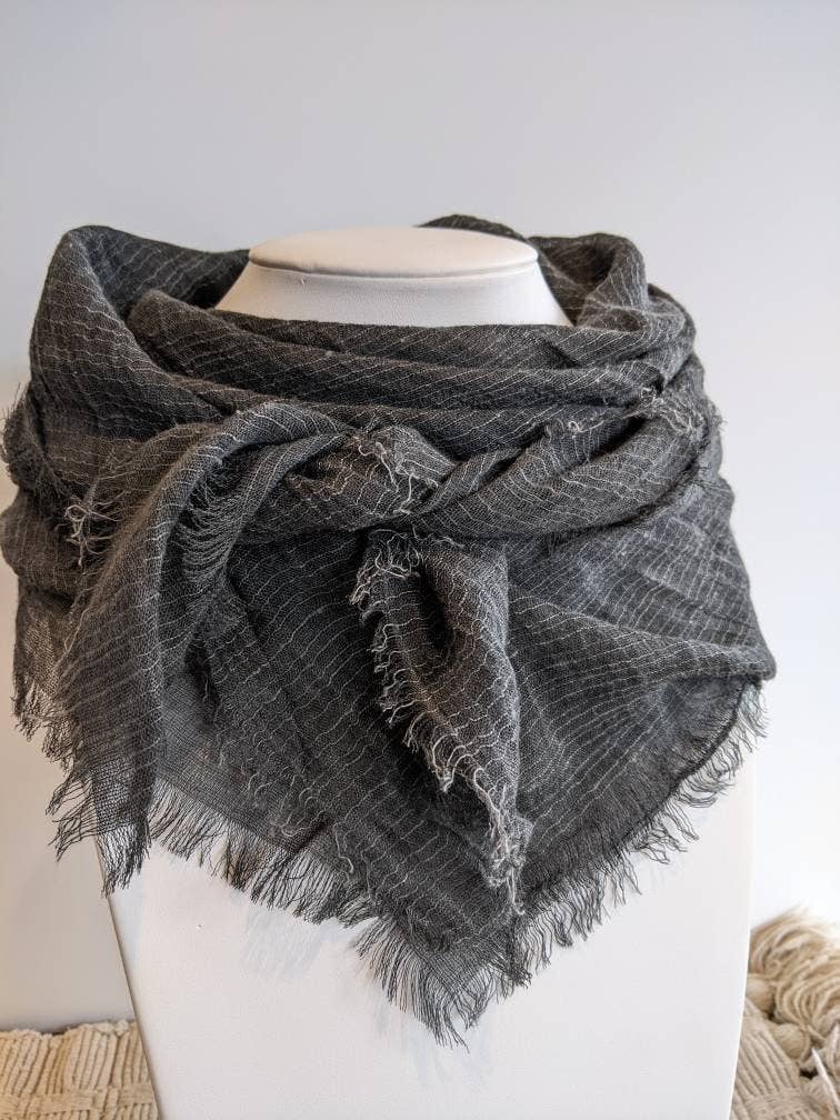Lainey Linen Scarves! Unique, Hand Dyed Scarf (32" Square)
