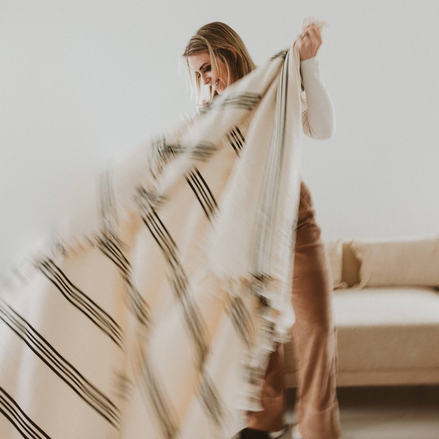 Jumbo Henley Turkish Cotton Throw Blanket