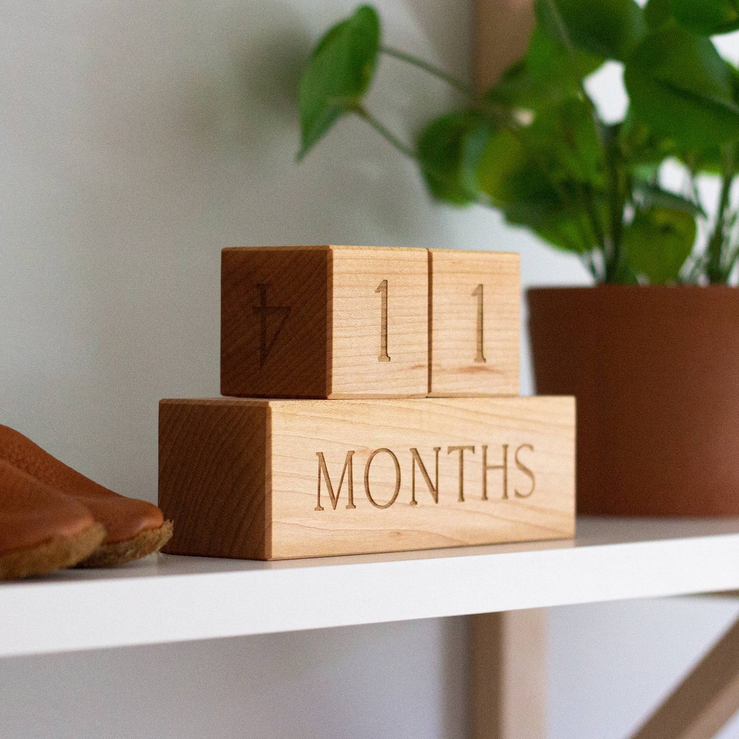 Wooden Milestone Blocks • Modern Maple Heirloom Block Set