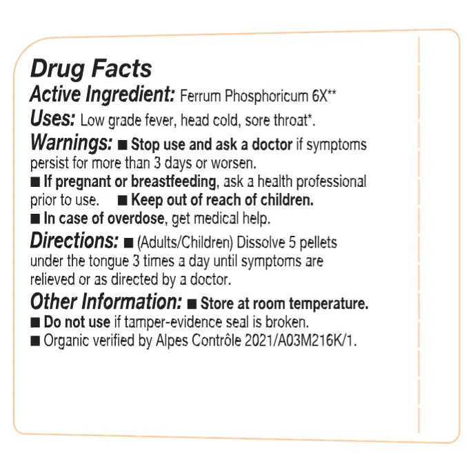 Olloïs Cell Salt #4 Ferrum Phosphoricum 6x -Organic & Vegan