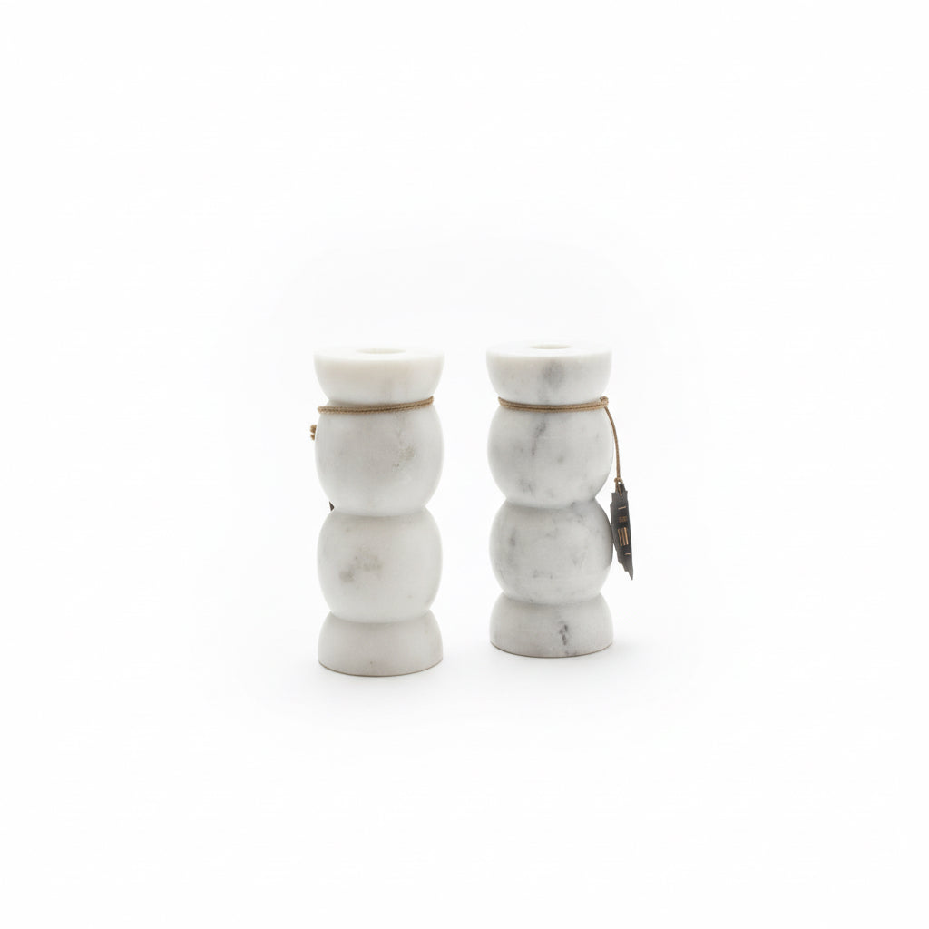 Marble Candle Stick Holders - Bubbled