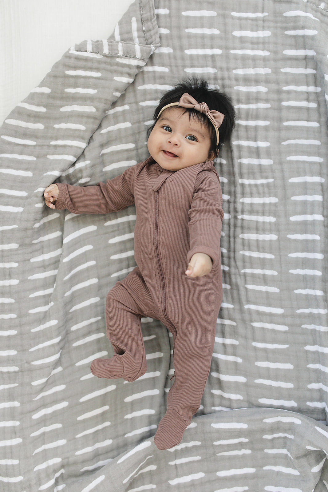 Plum Organic Cotton Ribbed Zipper One Piece