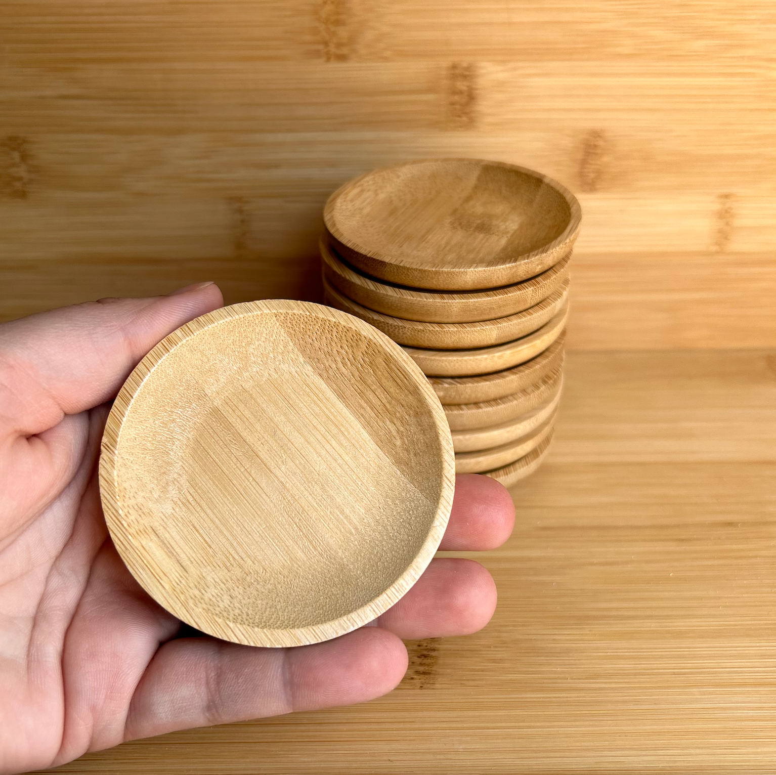 bamboo plant saucer Bamboo Drip Catcher / Plant Saucer