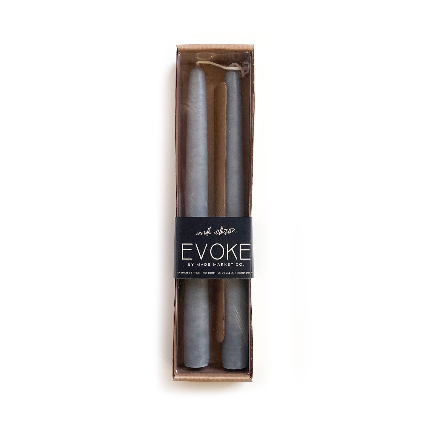 Tapered Candles - Mineral Gray: 10"