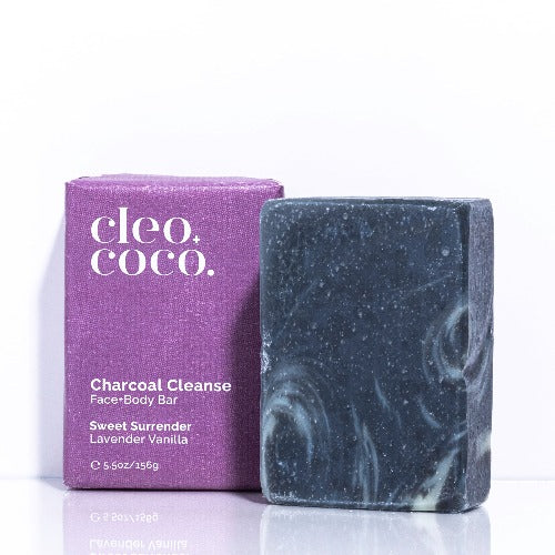 Charcoal Cleanse, Face+Body Bar Lavender Vanilla