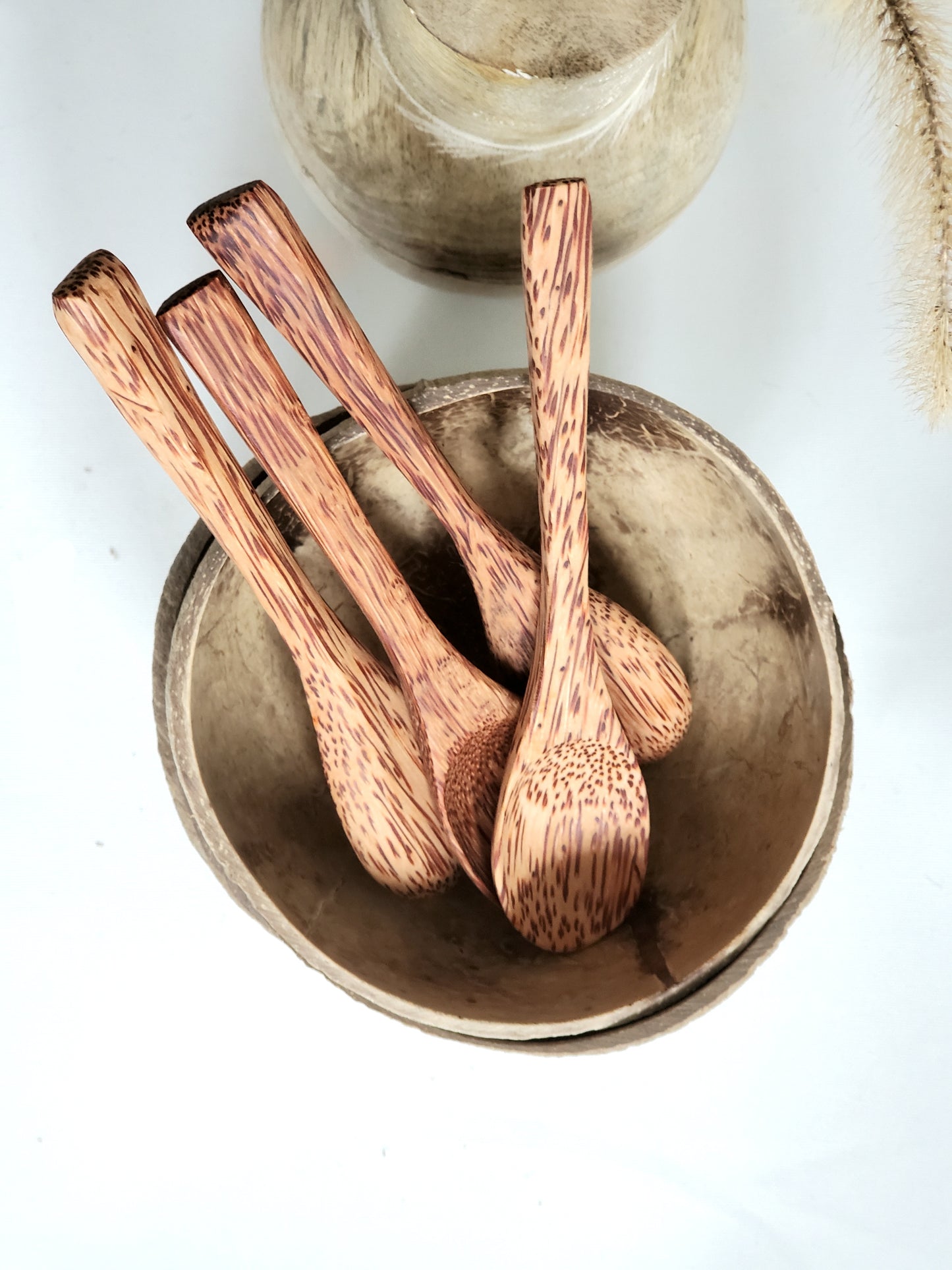 Coconut Bowl and Spoon Set of 4
