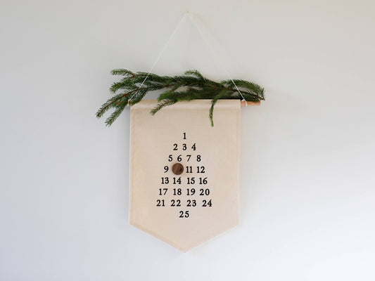 Advent Calendar Christmas Banner • Canvas & Wood