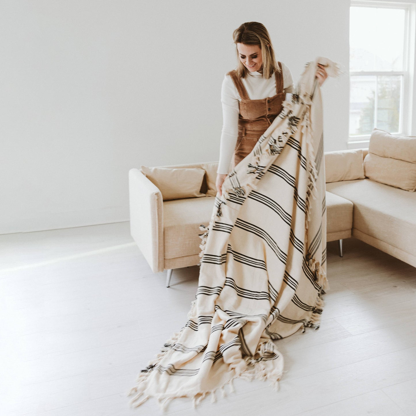 Jumbo Henley Turkish Cotton Throw Blanket
