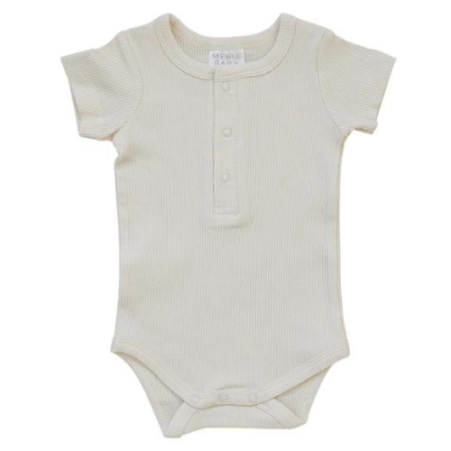 Vanilla Organic Ribbed Snap Short Sleeve Bodysuit
