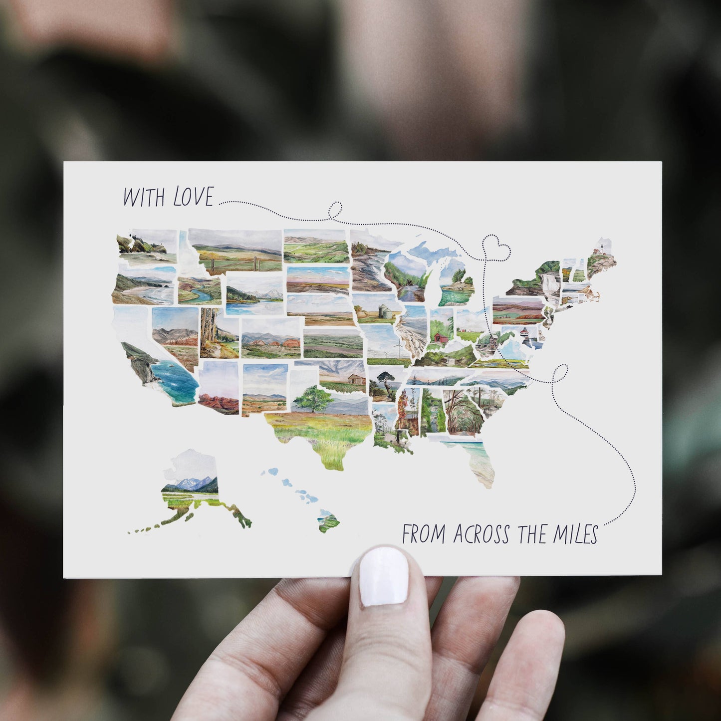 long distance state postcard