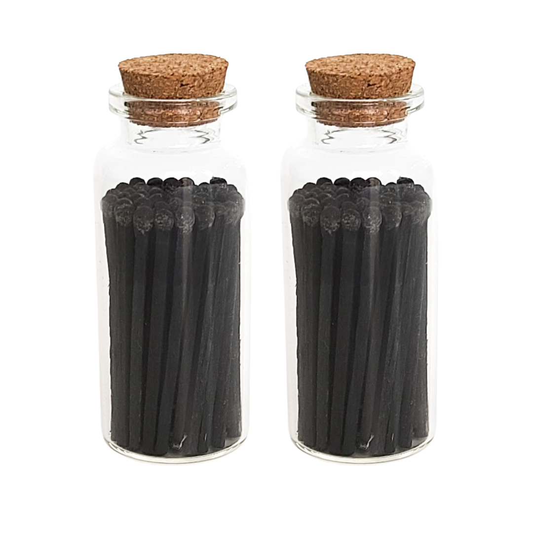 Black Matches in Medium Corked Vial