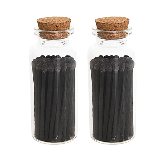 Black Matches in Medium Corked Vial