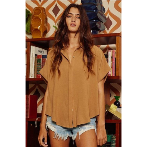 Cotton Linen Oversized Shirt Top
