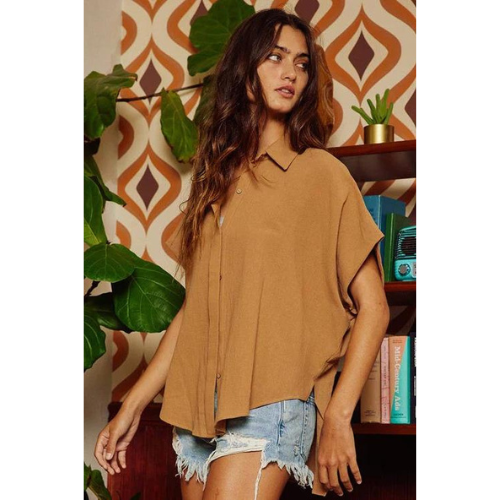 Cotton Linen Oversized Shirt Top