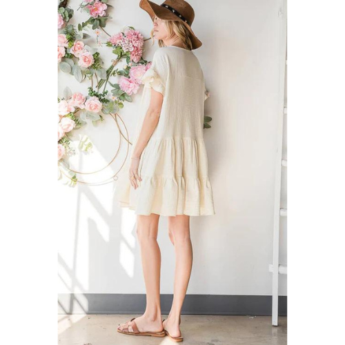 Cream Tiered Dress