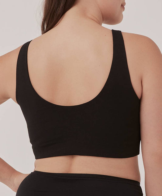 Women’s Double Scoop Longline Bra: X-Large / Black