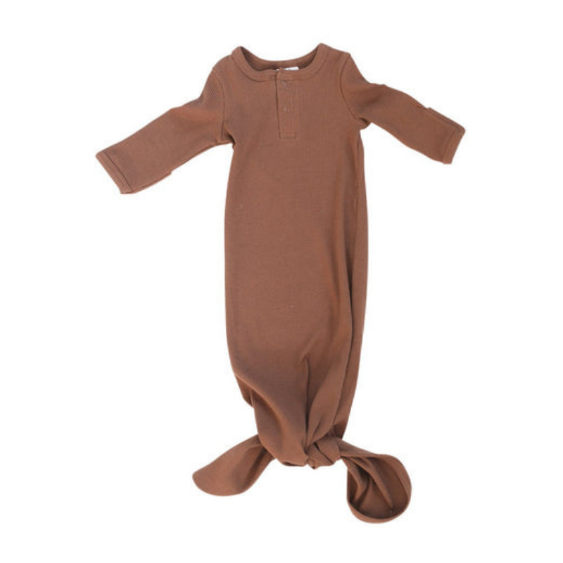 Organic Cotton Ribbed Knot Gown 5 colors
