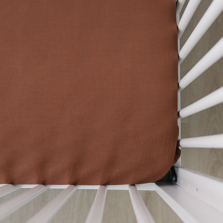 Rust Stretch Crib Sheet