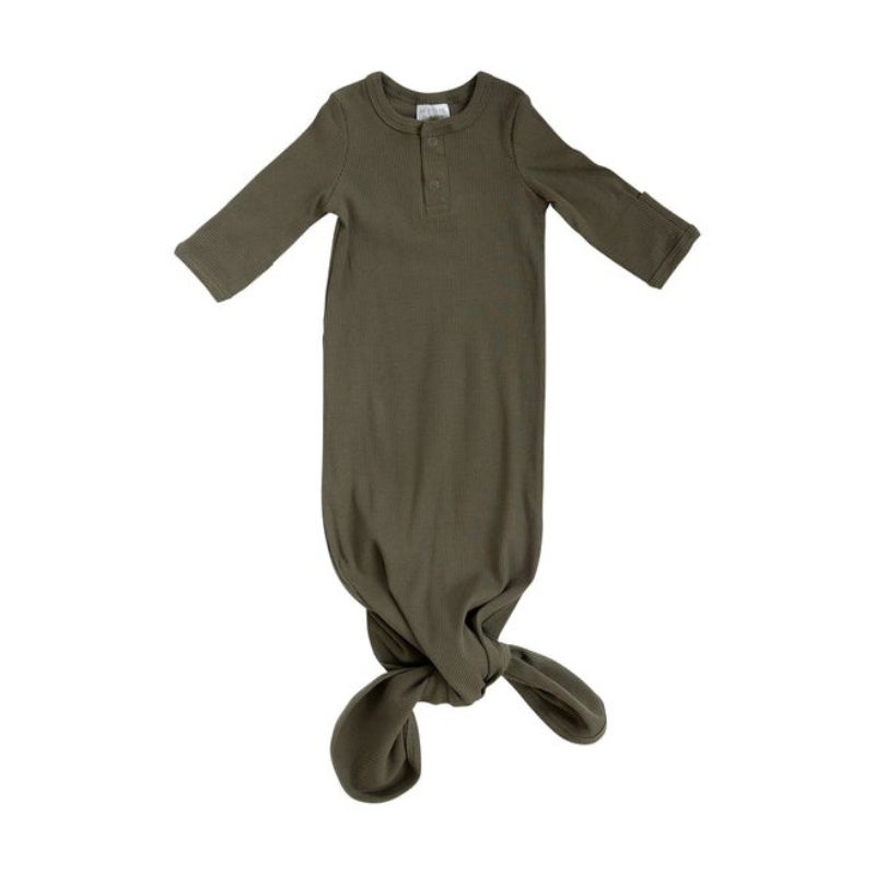 Organic Cotton Ribbed Knot Gown 5 colors