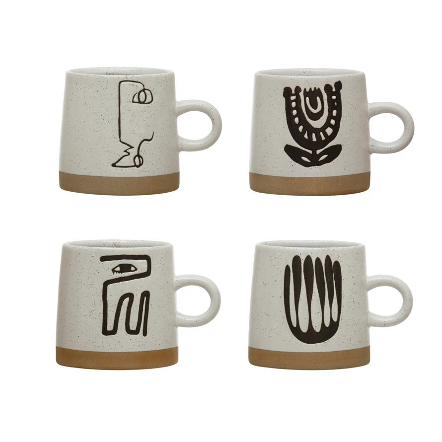Stoneware Mug Abstract Design