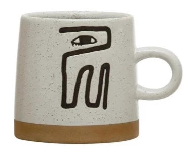Stoneware Mug Abstract Design