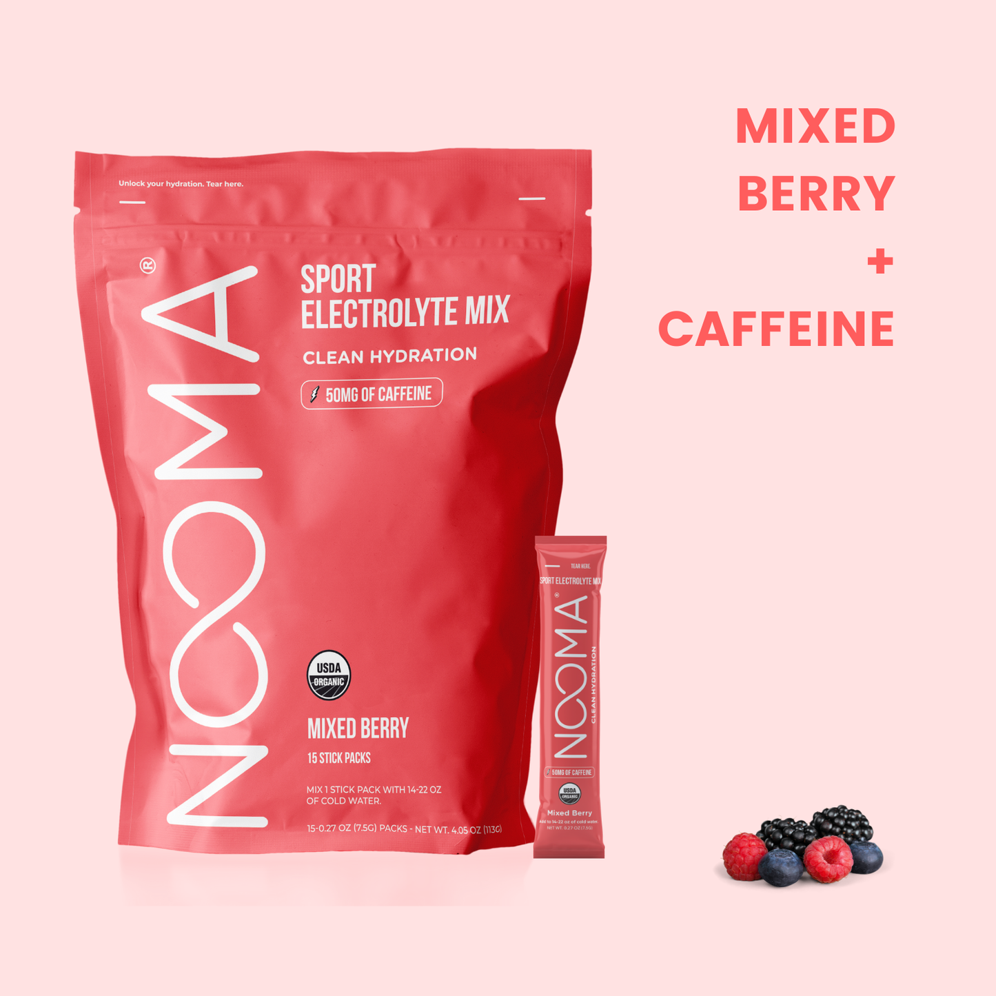 Organic Electrolyte+ Caffeine -Mixed Berry
