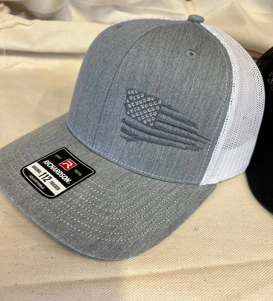 Distressed Flag Embroidered Hat - 2 colors