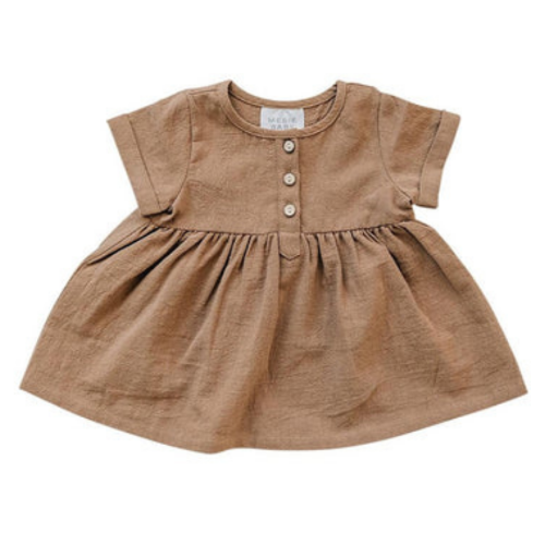 Camel Linen Cotton Dress