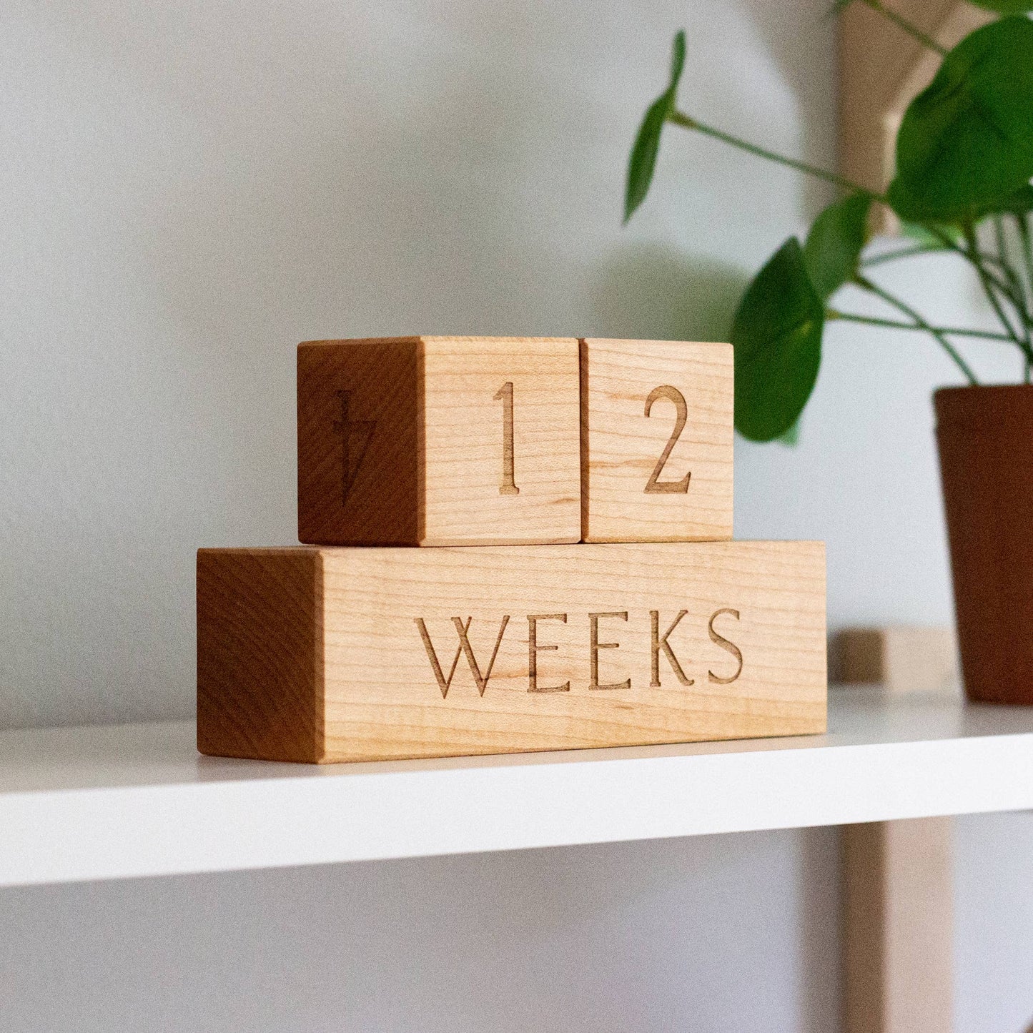 Wooden Milestone Blocks • Modern Maple Heirloom Block Set