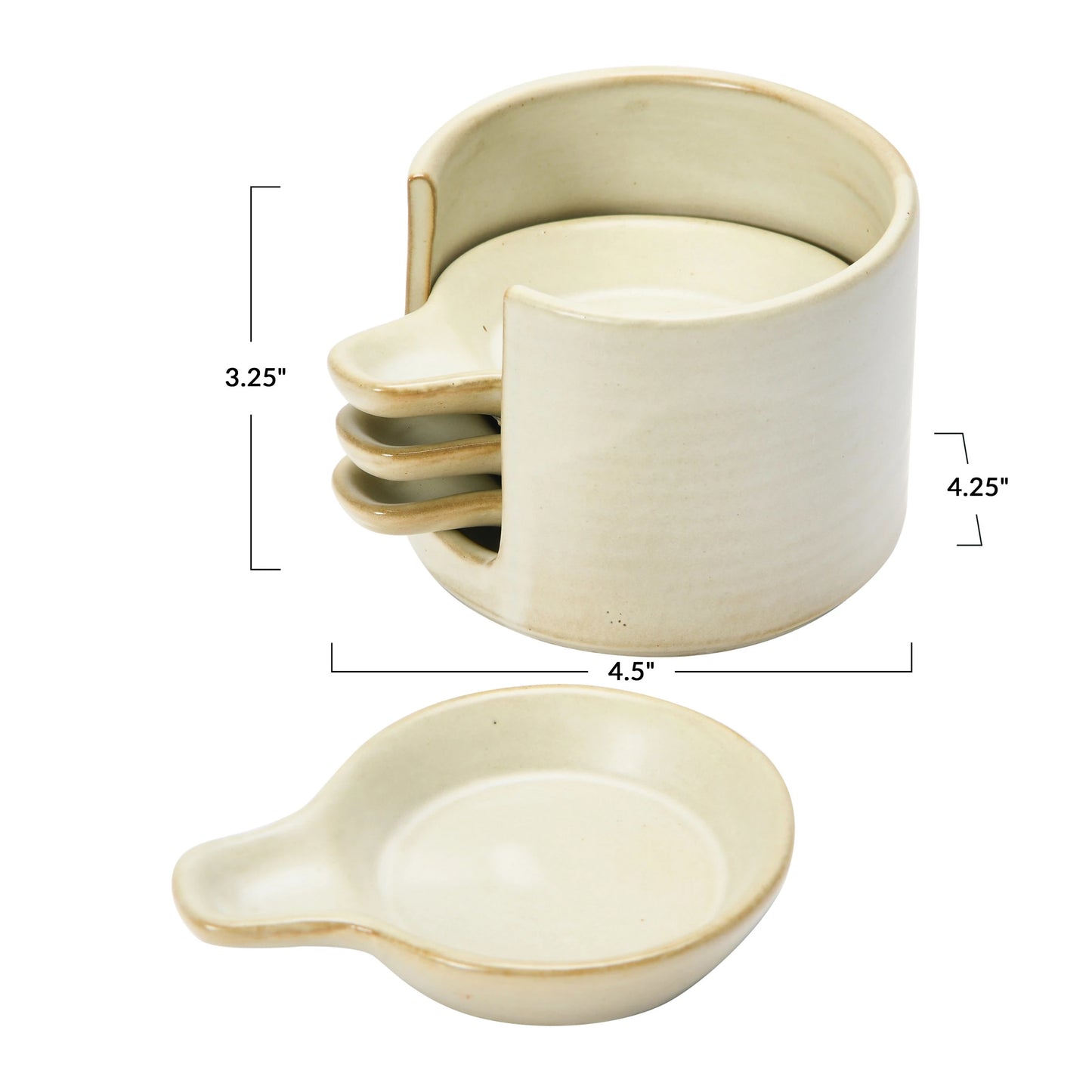 Stoneware Tapas Plates and Holder Set of 5